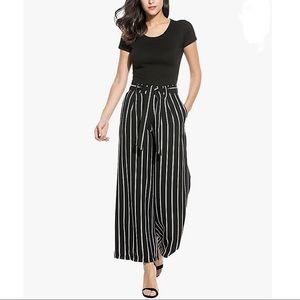 Zeagoo Striped Wide Leg High Waist Palazzo Pants